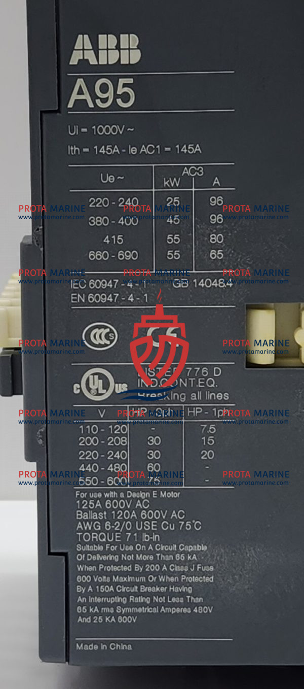 ABB A95-30-11 Contactor 1SFL431001R8411 | Marine Power Control - Image 4