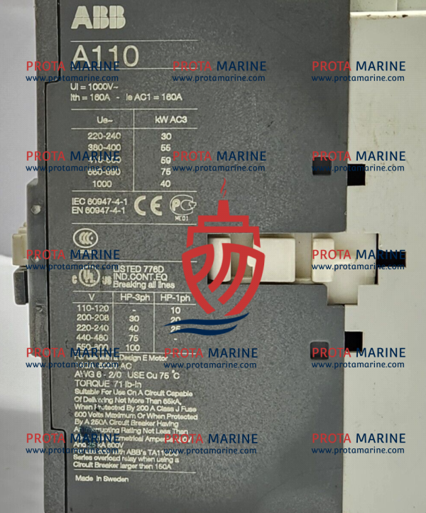 ABB A110-30 Contactor 160A 600V AC – Marine Motor Control - Image 4