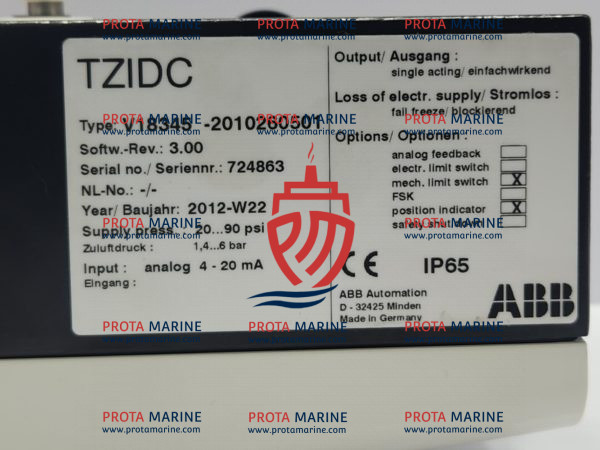 ABB TZIDC V18345-2010260501 Digital Positioner Rev 3.00 IP65 – Marine Valve Control - Image 4